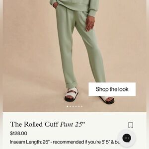 Varley Sage Green Rolled Cuff Pants